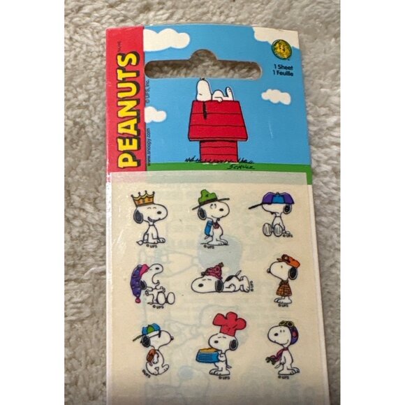 Vintage Sandylion Peanuts Snoopy Sticker Collection 1 Sheet Acid-Free 1990s - Picture 2 of 4